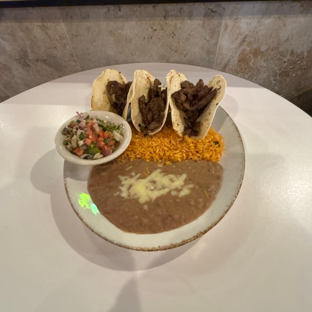 31A. Three Pieces Steak Tacos.