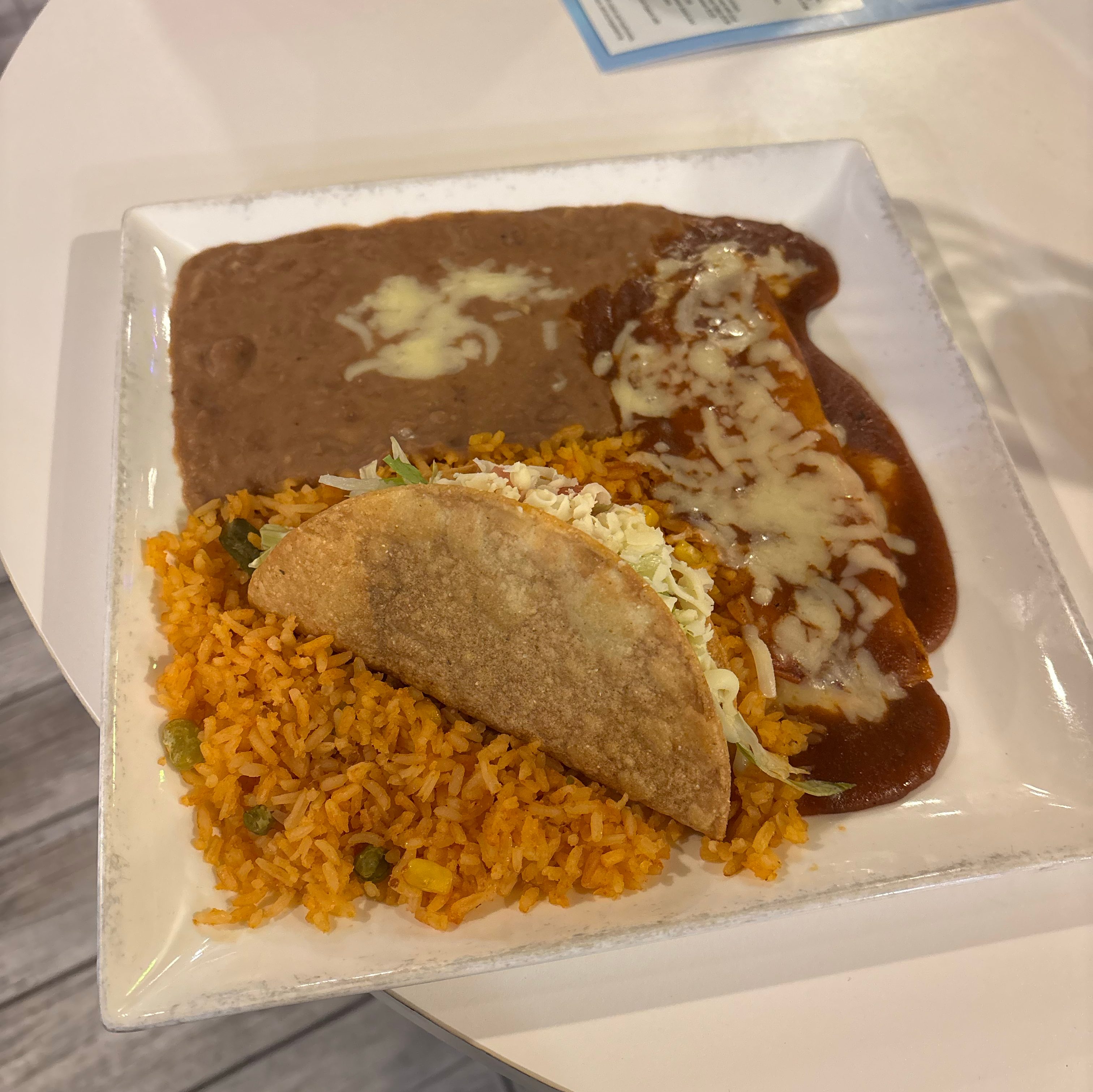 A. One Beef Taco & One Cheese Enchilada Combo.